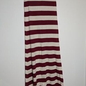 Billabong Burgundy and Cream Striped Maxi Skirt